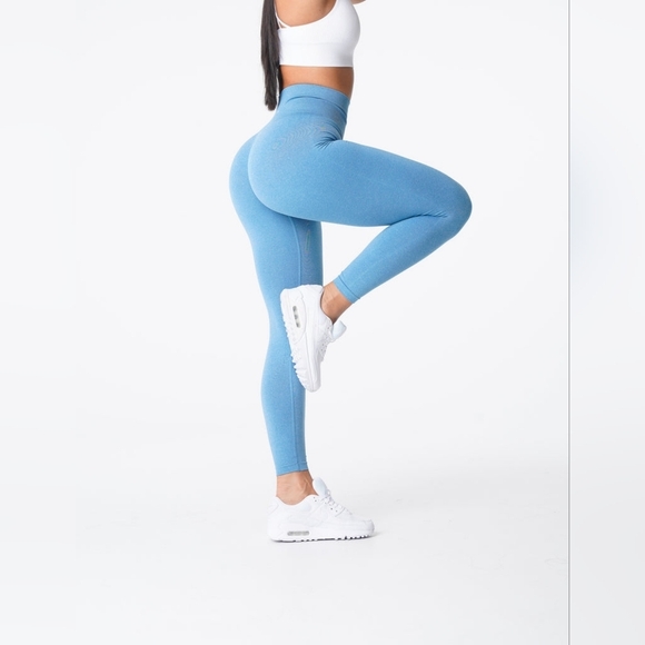 BUNDLE OF 2 NVGTN Seamless Women Leggings Size Medium Pink And Blue Activewear - Picture 5 of 15